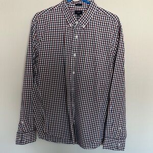 JCrew Men's Casual Checkered Shirt - Blue and Red